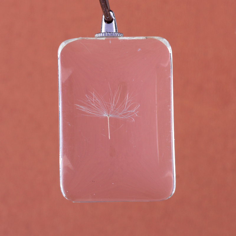 Charm   Glass pendant, dandelion wish - 2