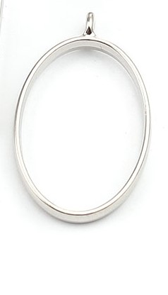 Cabochon Setting / Charm  Oval silver