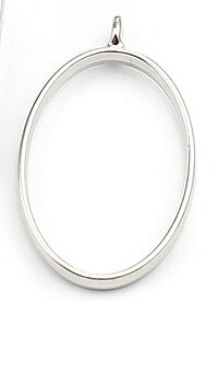 Cabochonhållare / Ramberlock, Oval Silver 