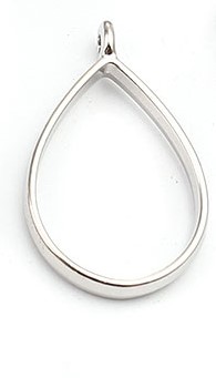 Cabochonhållare / Ramberlock, Droppe silver