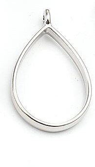Cabochonhållare / Ramberlock, Droppe silver