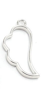 Cabochonhållare / Ramberlock, Änglavinge silver