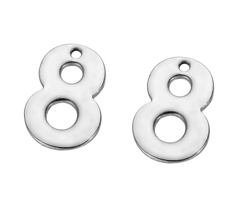 Berlock i rostfritt stål - "8"