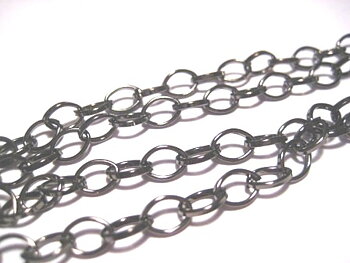 Oval kedja, svart, 4m