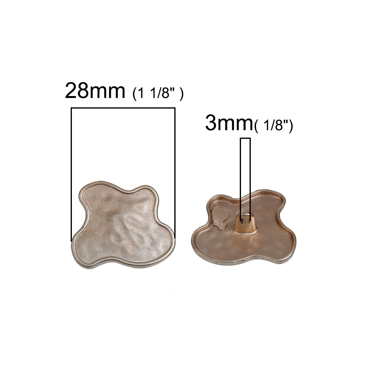 Buttons in the metal - Rose gold -Irregular Light Golden Butterfly - 2