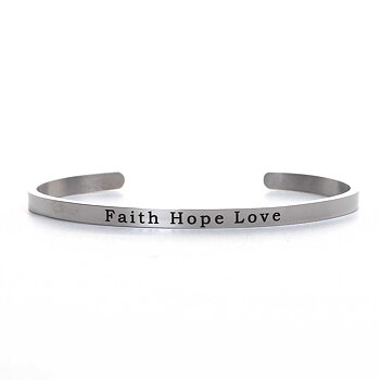 Bracelet Stainless steel -   "  Faith Hope Love "