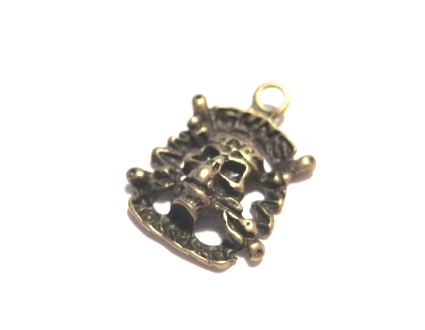 Charm,skull  bronze plated