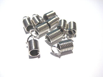 Coil End Crimp Fasteners - platinasilver, 10x5mm