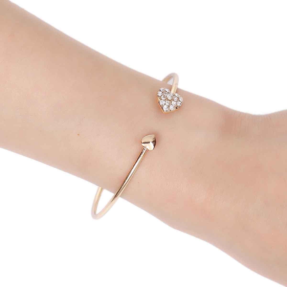 Bracelet Bangle,  Heart, gold - 2