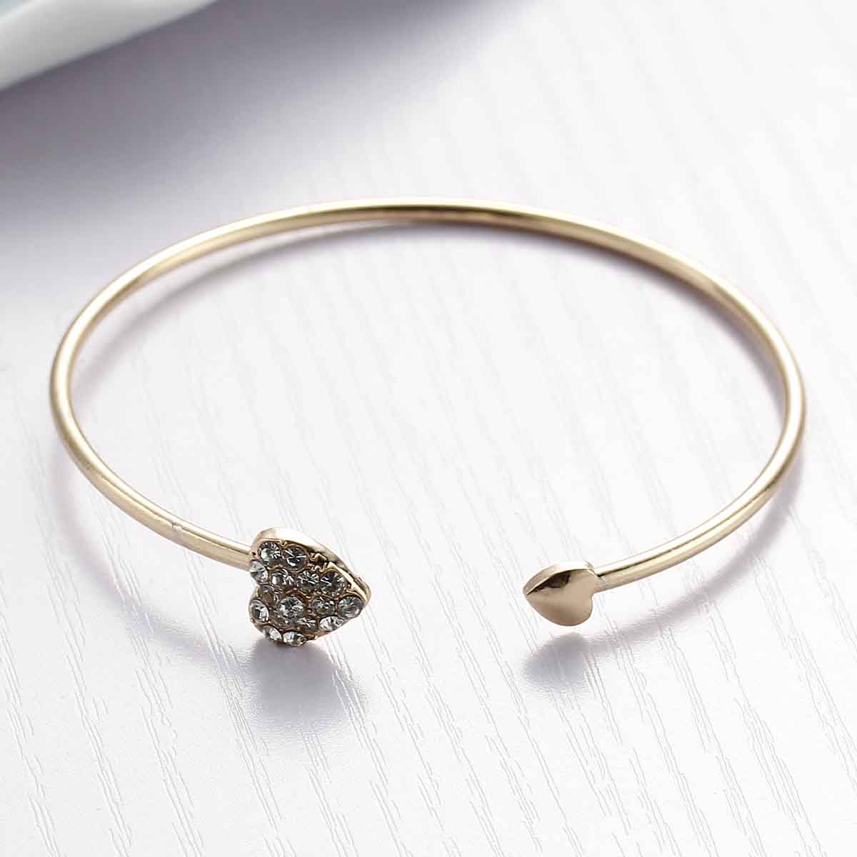 Bracelet Bangle,  Heart, gold
