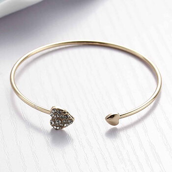 Bracelet Bangle,  Heart, gold