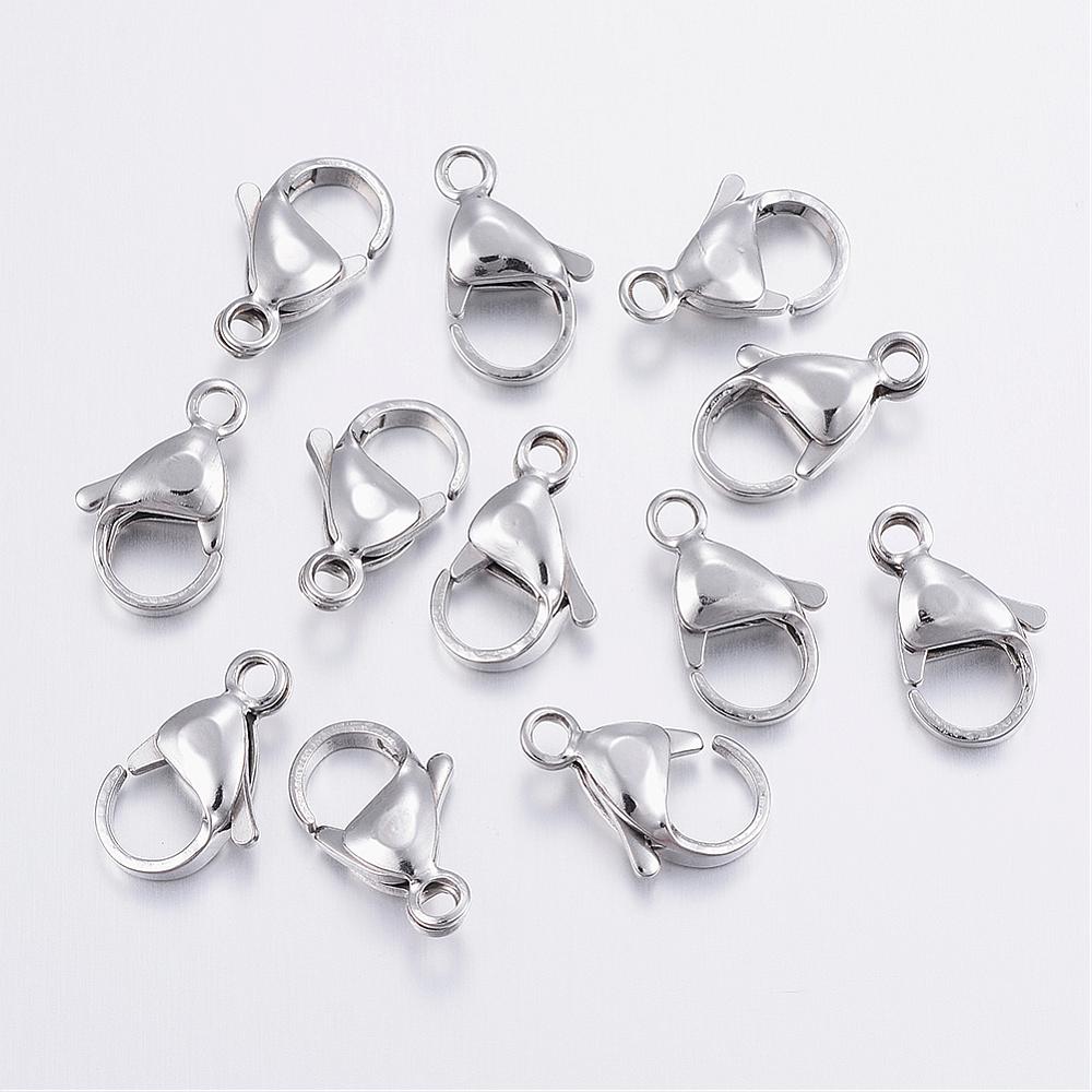 Lobster clasp,  Stainless steel - 15mm