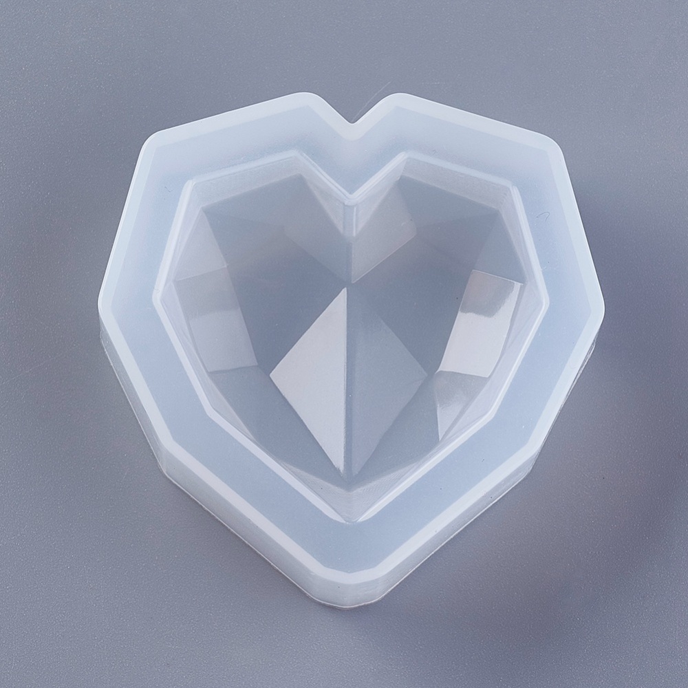 Gjutform  i silikon - Hjärta diamant 42mm