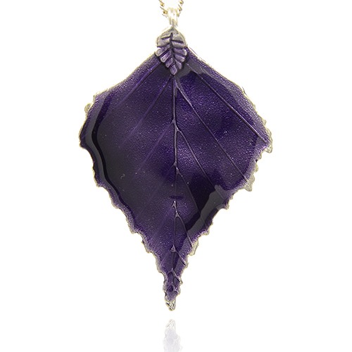 Large Luxury pendant -  Leaf M Purple