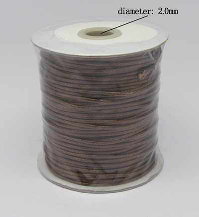 Vaxad bomull, brun, 2mm