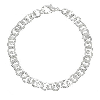Färdigt armband -Oval platt  crosskedja, 21cm