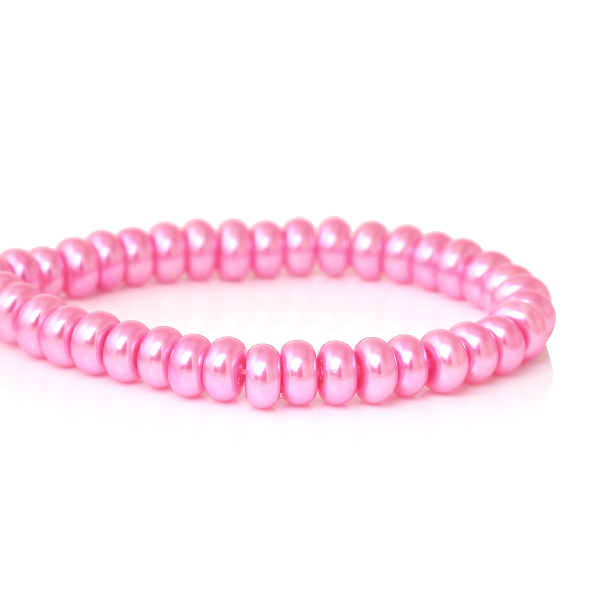 Waxed Glass Beads,  abacus, 6x4m pink