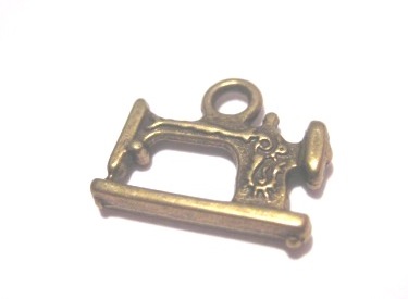 Charm, sewing  bronze plated 
