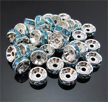 strass rondelle 8mm turqouise