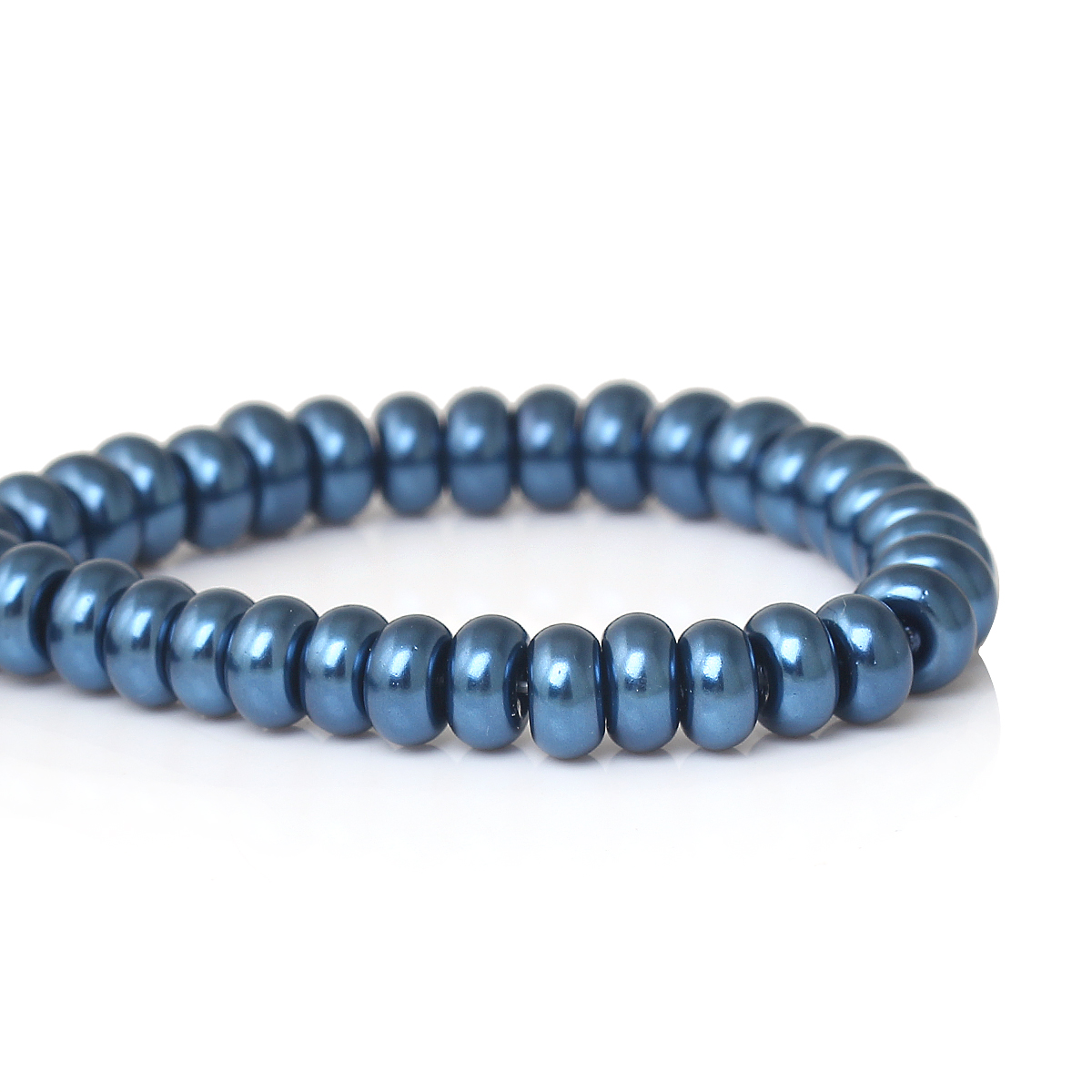 Waxed Glass Beads,  abacus, 6x4m Deepblue