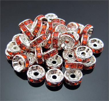 strassrondell, Silver 8 mm Orange