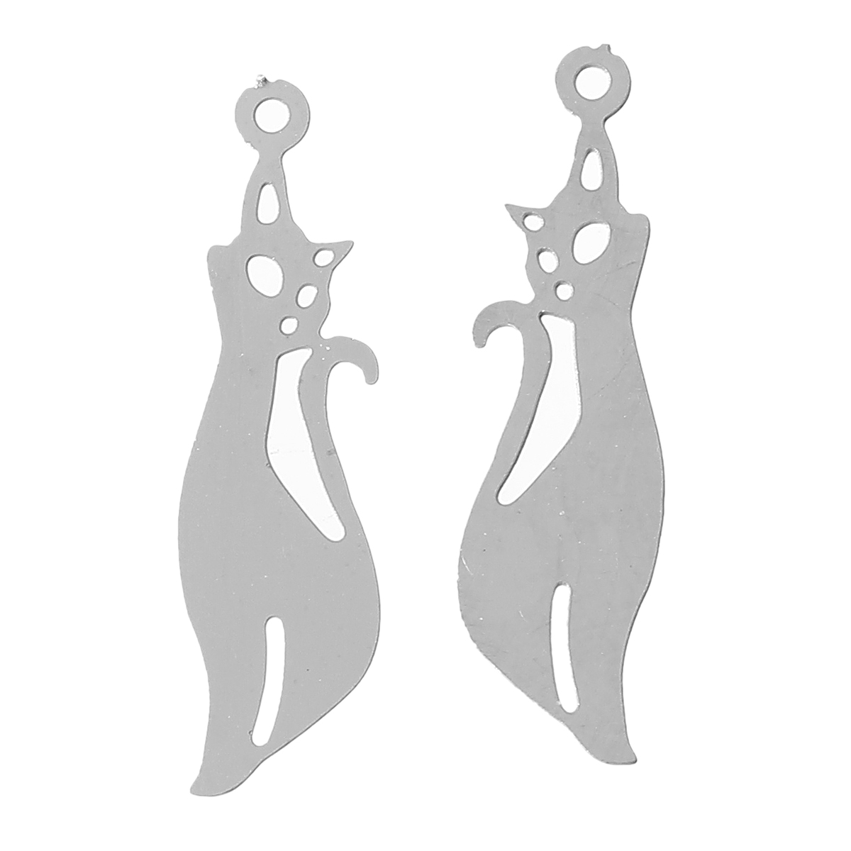 Charm,, Stainless Steel, Cat
