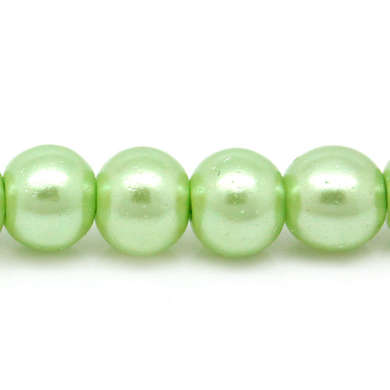 Waxed Glass Beads, 4mm ,  lt green - 2