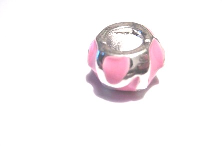 Pärla / hänge - mönstrad - Rosa