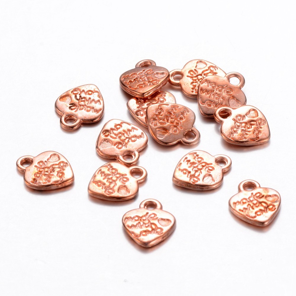 Berlock / Texthänge - Made with love ,  Roséguld - 2