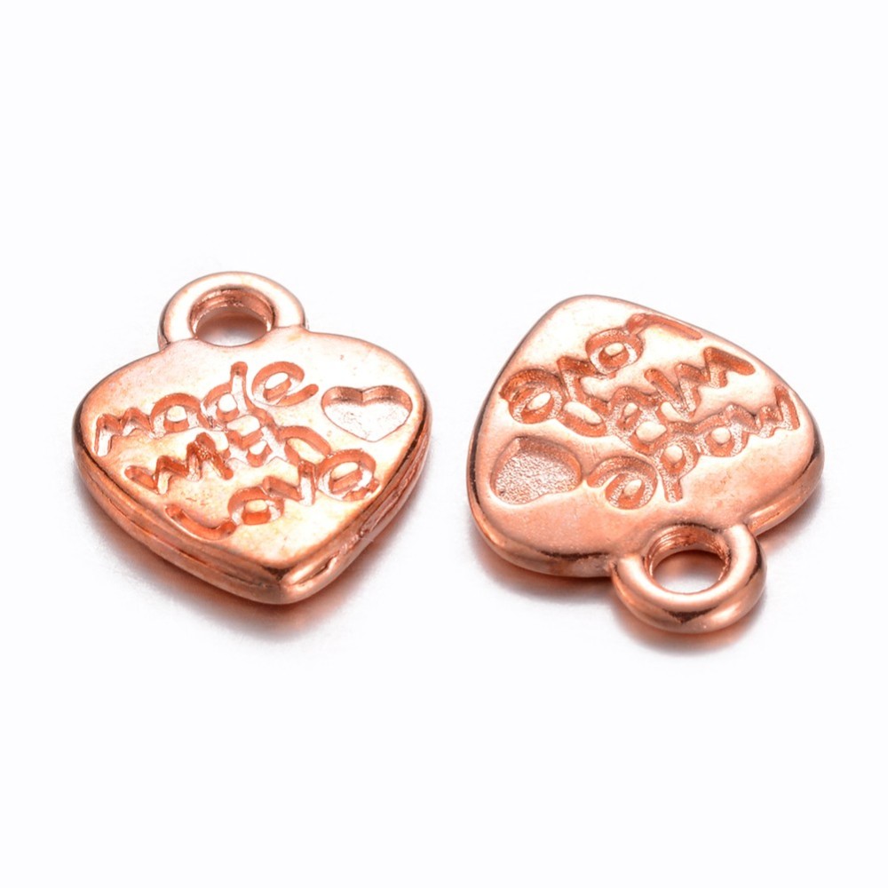 Berlock / Texthänge - Made with love ,  Roséguld