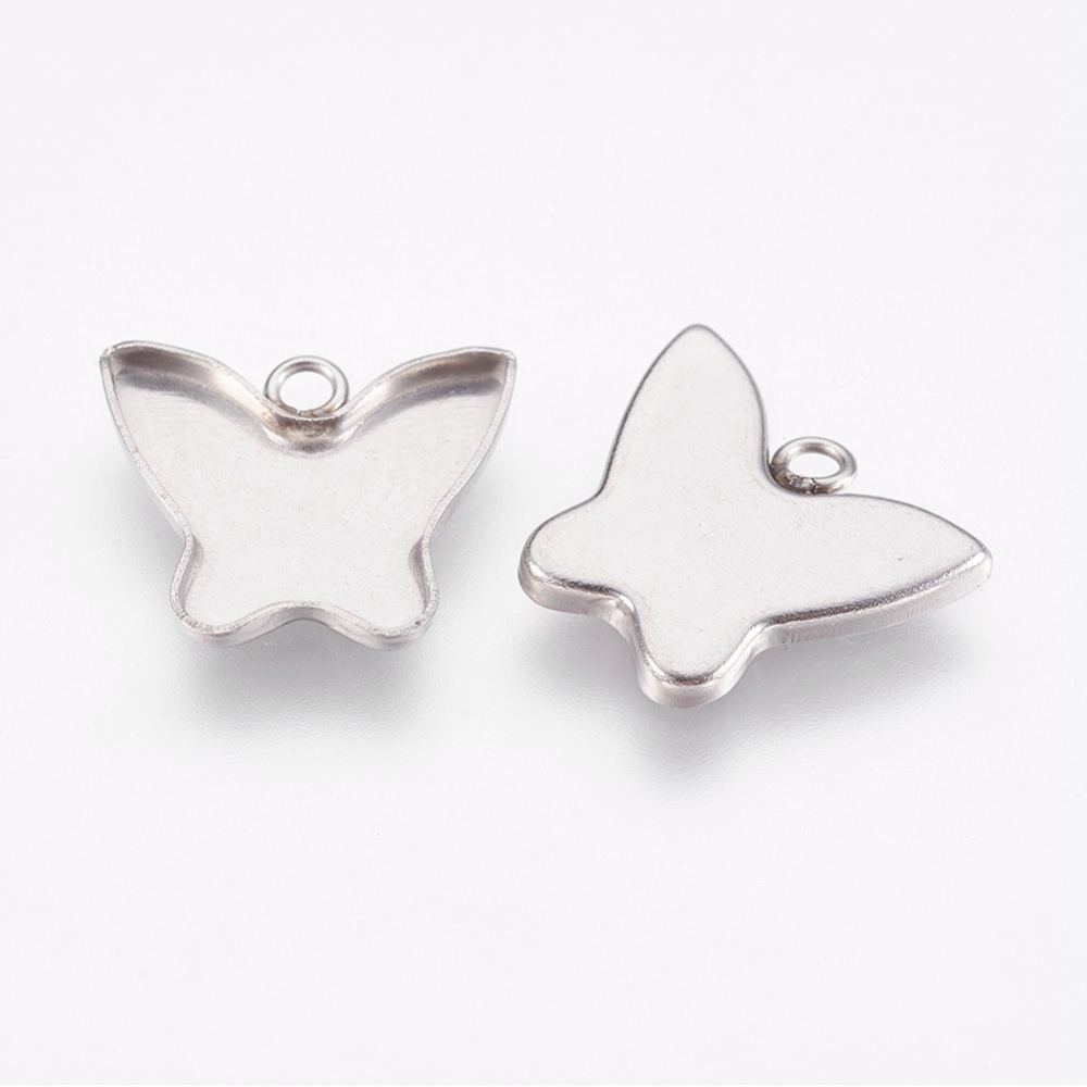 Cabochon Setting  ,stainless steel, Butterfly