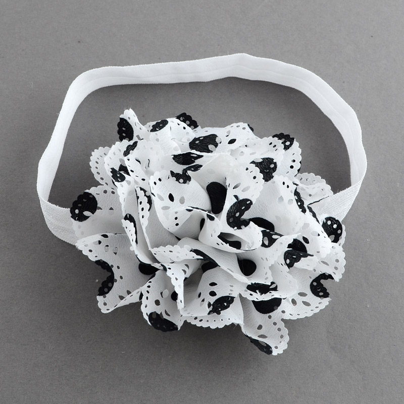 Headband - Black & White Lace