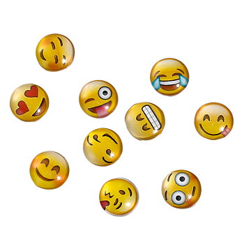 Cabochon/Camé i glas -  Smileys mixade  12mm