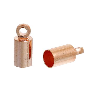 End cord, rose,  9x4mm