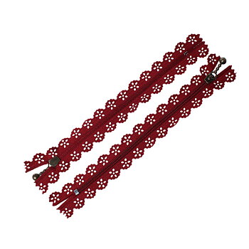 Zipper Lace, Burgundy 15cm