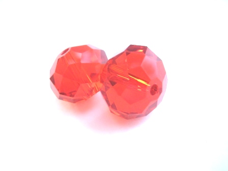 Faceted,  red 16mm