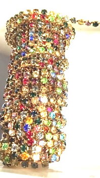 Rhinestone Chain Gold, multi- SS8