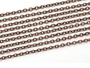Kedja -små ovaler, 3x2mm Koppar