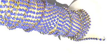 Rhinestone Chain Gold,  Blue, SS6
