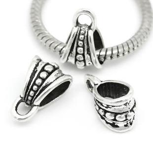 Connector / bail in  antiuqie silver  metal 15mm