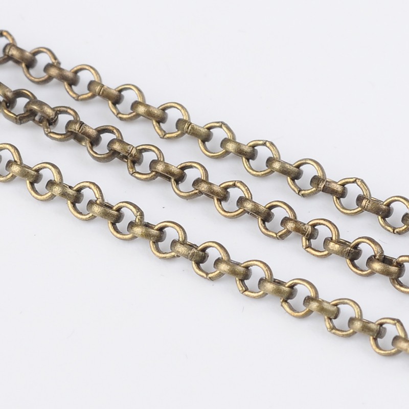 Kedja - Ärtkedja, Brons  2mm , 1m