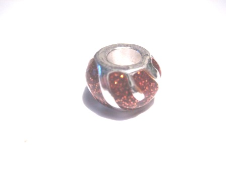 Bead / pendant- glitter brown
