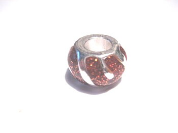 Bead / pendant- glitter brown