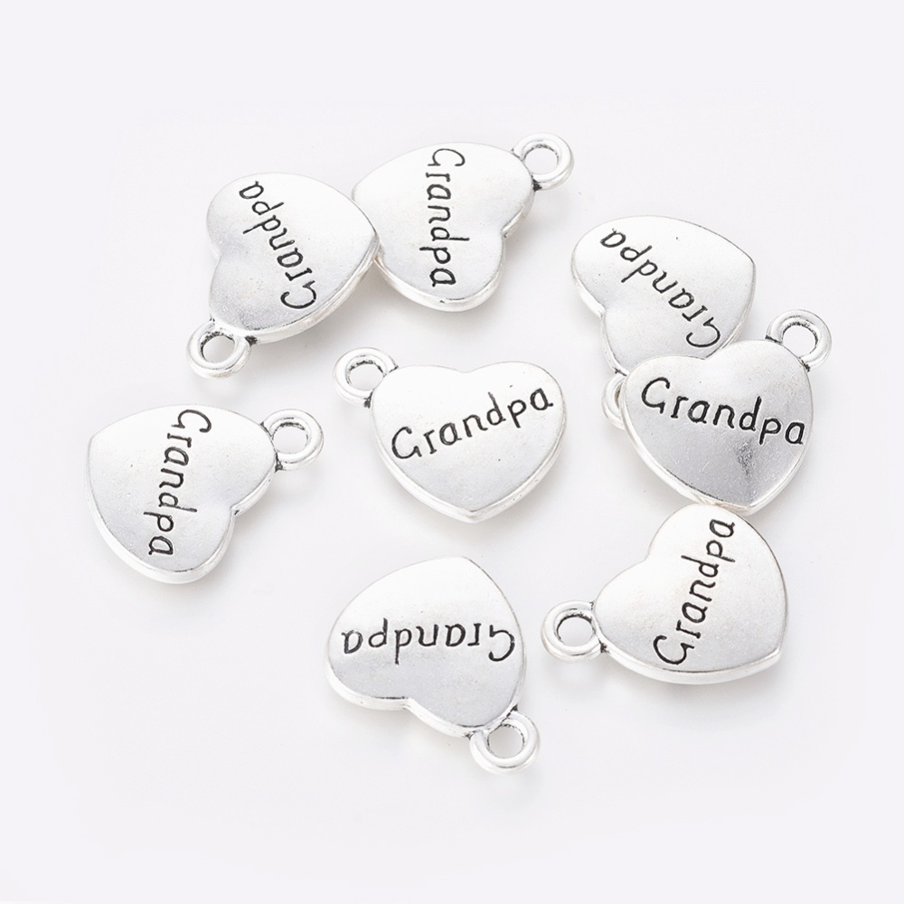 Berlock -  Hjärta silver "Grandpa" - 2