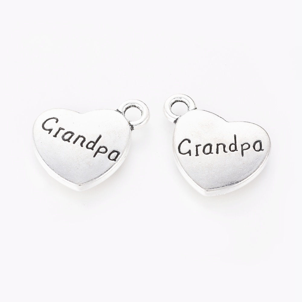 Berlock -  Hjärta silver "Grandpa"