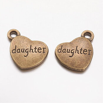 Charm  heart bronze,  "daughter"