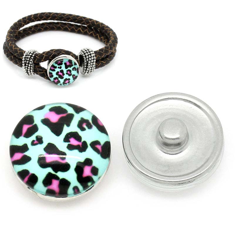 Clic-clack, 18 mm , turkos Leopard - 2