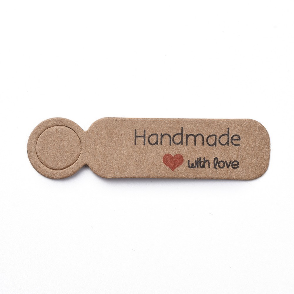 Etikett Tag "Handmade with love", brun