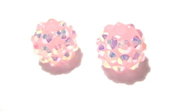 Resin/Pavepärla m. Strassnitar - 12 mm, Ljusrosa AB