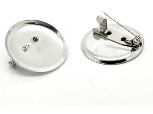 Cabochon Setting Pin Brooches 22mm